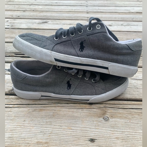 Polo Ralph Lauren Gray Chambray Sneakers - Size 11D Men’s - Picture 11 of 11
